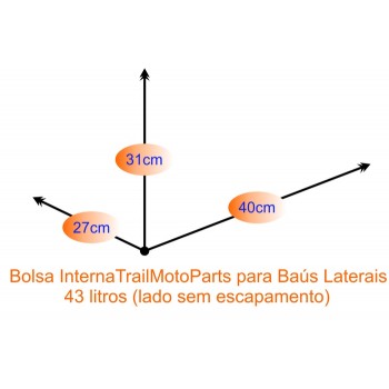 Bolsa Interna para Baús Laterais - 43 litros  (lado sem escapamento)